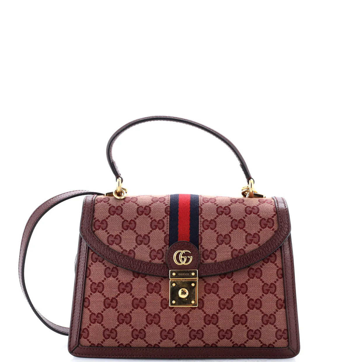 Ophidia Flap Top Handle Bag GG Canvas Small - Deep Luxury