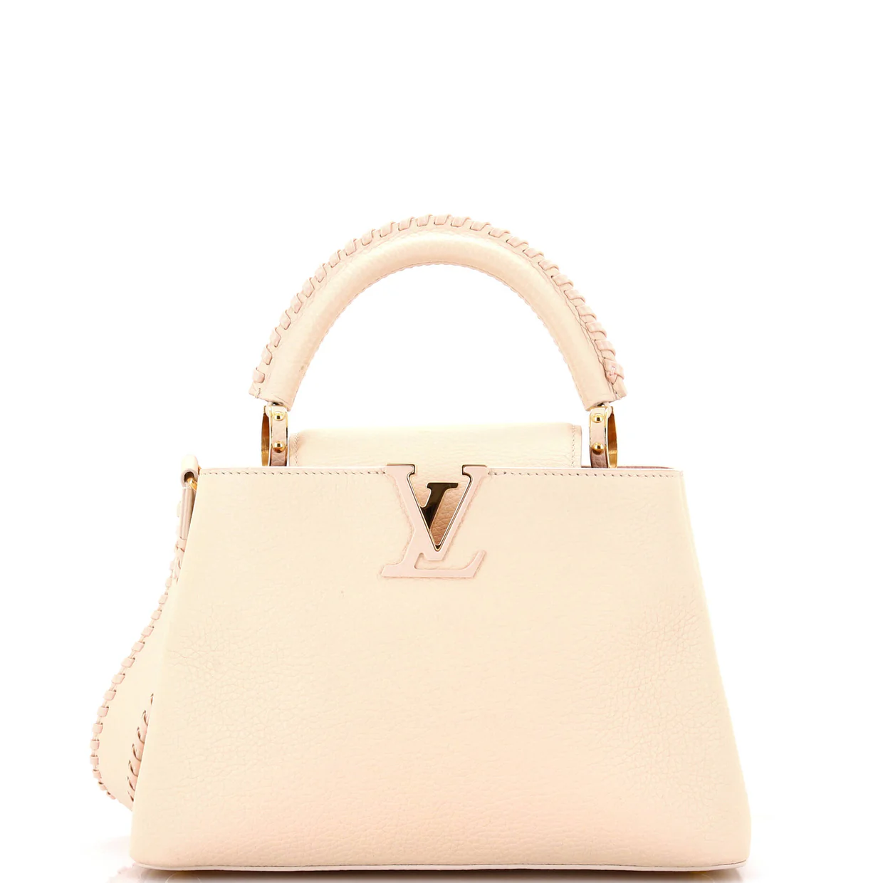 Capucines Bag Leather with Rainbow Braided Detail BB - Deep Luxury