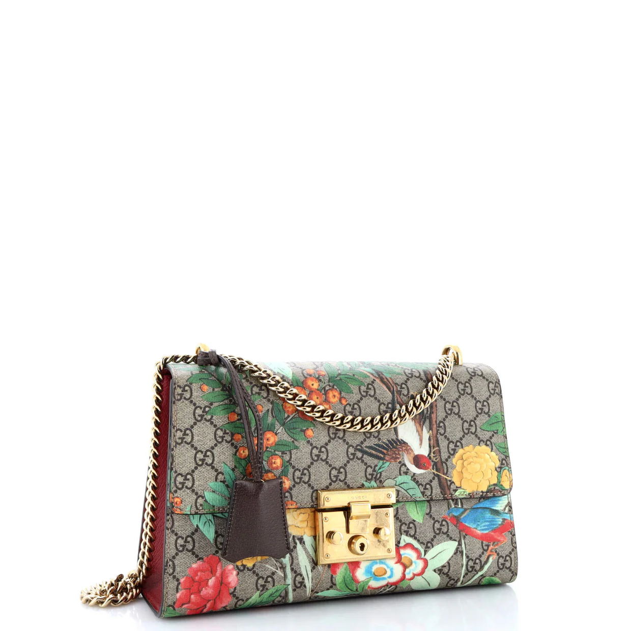 Padlock Shoulder Bag Tian Print GG Coated Canvas Medium - Deep Luxury