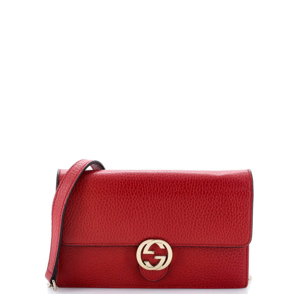 Interlocking Wallet on Chain Leather - Deep Luxury