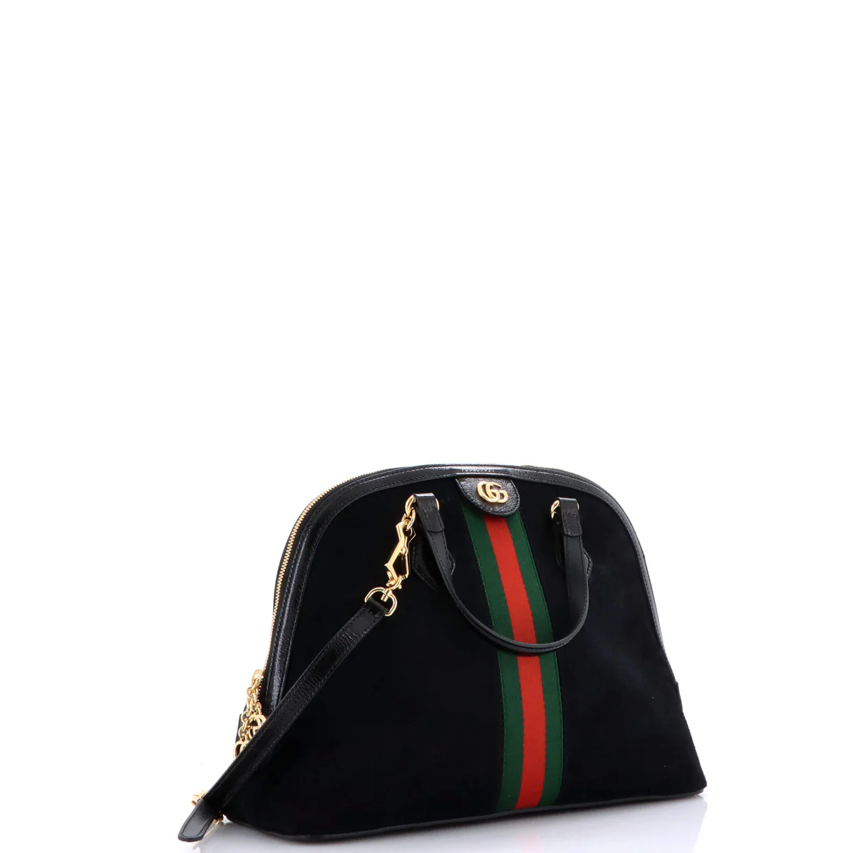 Ophidia Dome Top Handle Bag Suede Medium - Deep Luxury