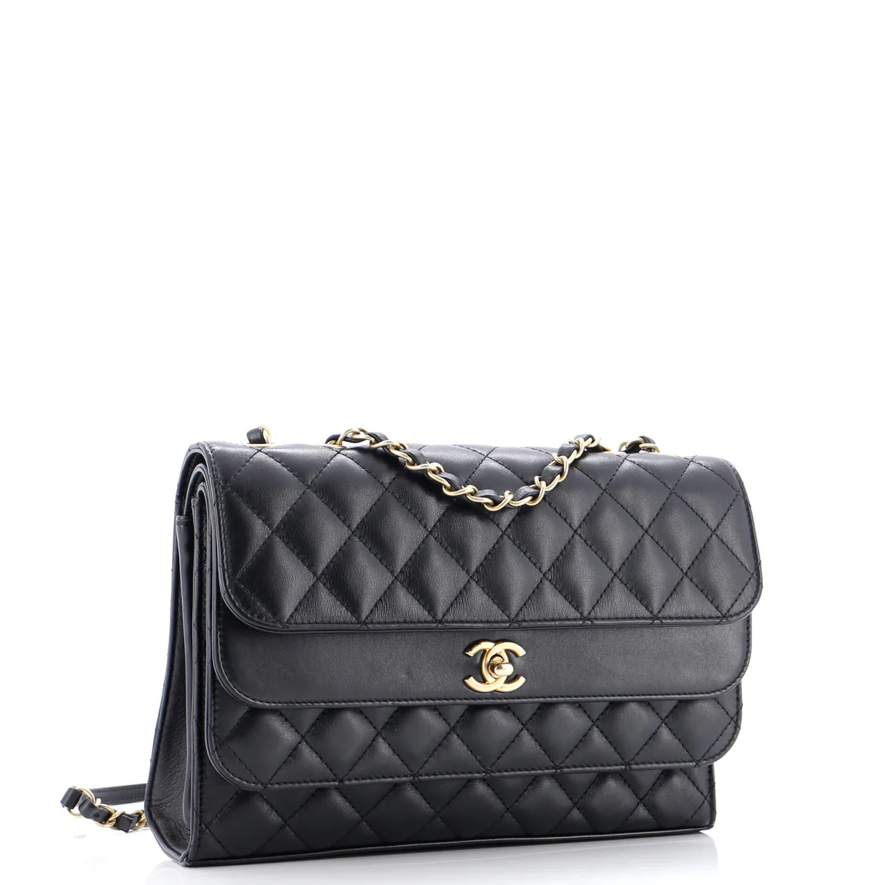 Triple Flap Bag Quilted Calfskin Medium - Deep Luxury