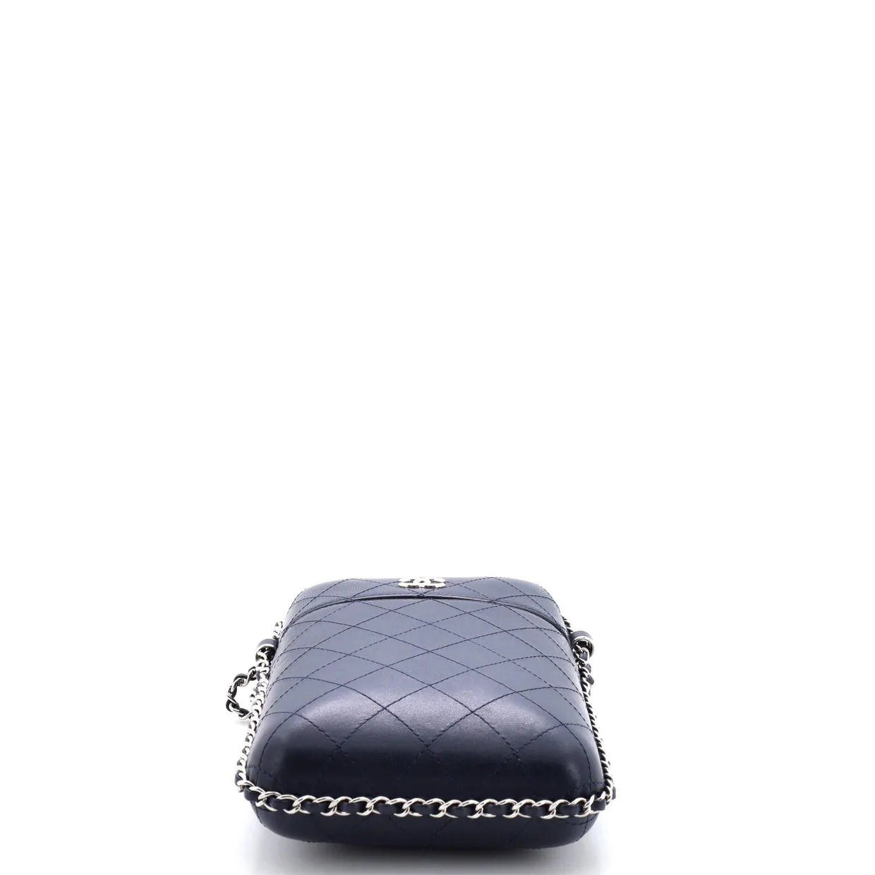 Chain Around Phone Holder Box Crossbody Quilted Lambskin - Deep Luxury