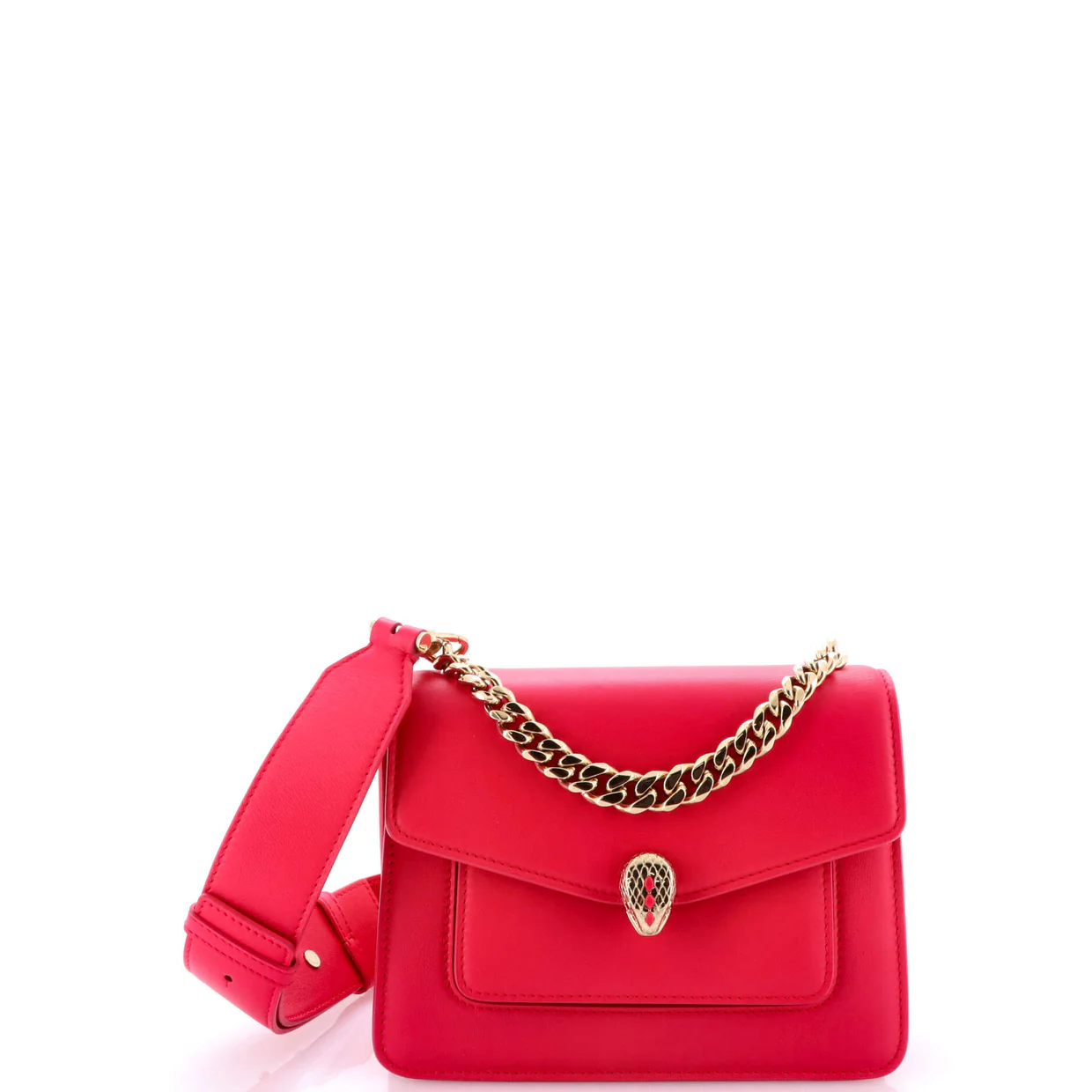 Serpenti Forever Maxi Chain Crossbody Bag Leather Small - Deep Luxury