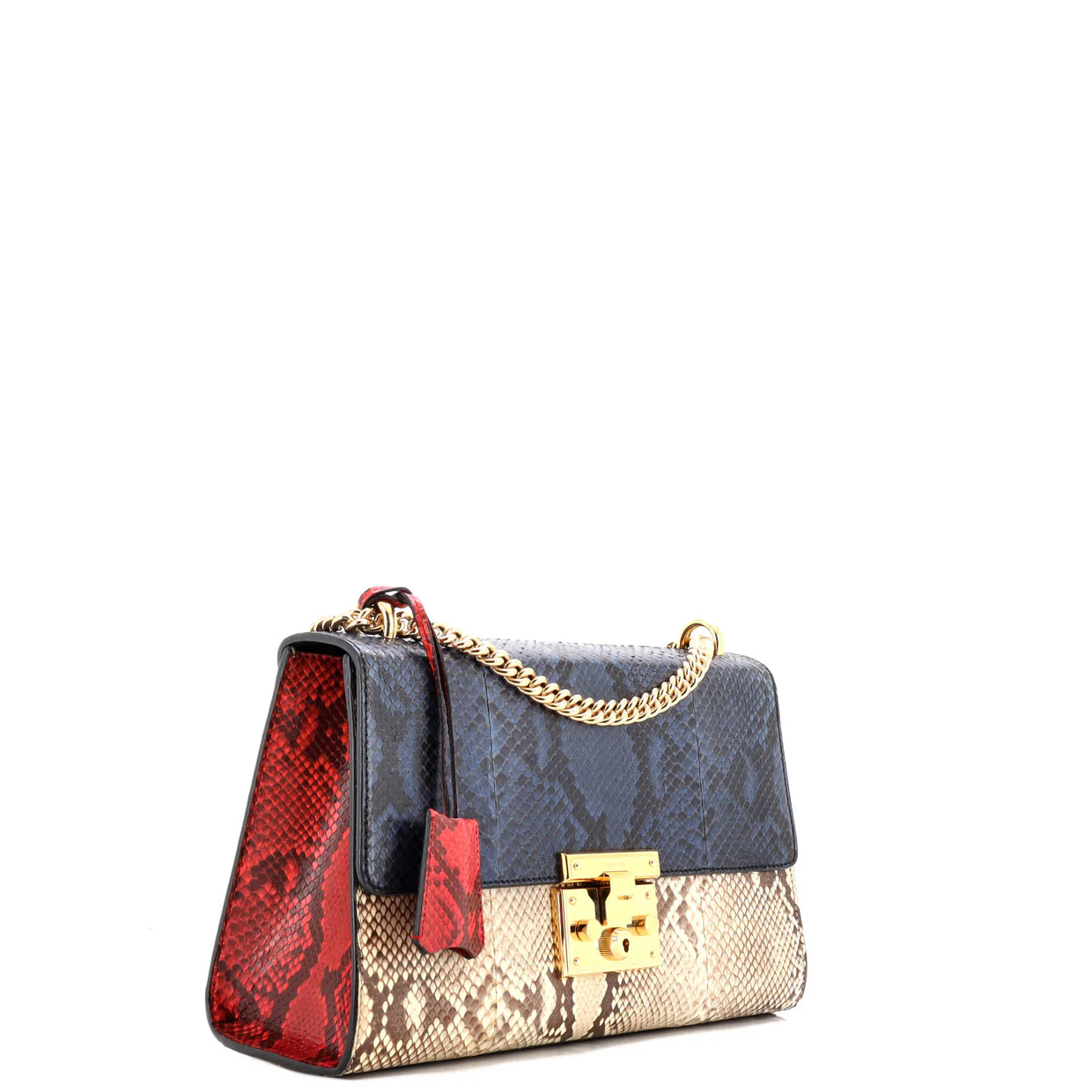 Padlock Shoulder Bag Python Medium - Deep Luxury