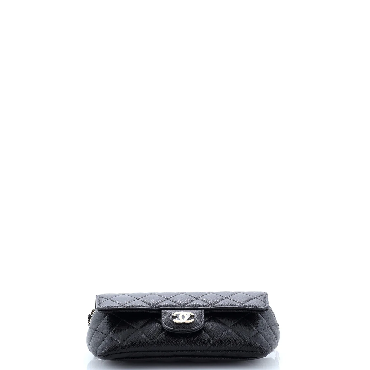 Classic Sunglasses Case with Chain Quilted Caviar - Deep Luxury