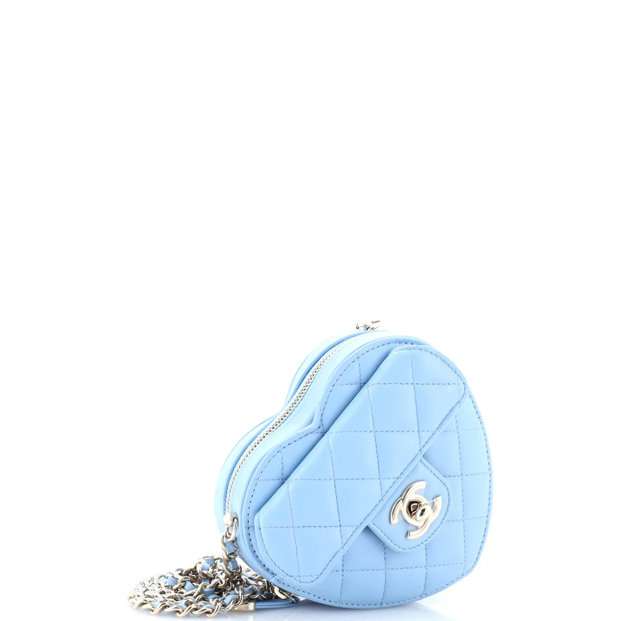 CC in Love Heart Clutch with Chain Quilted Lambskin - Deep Luxury