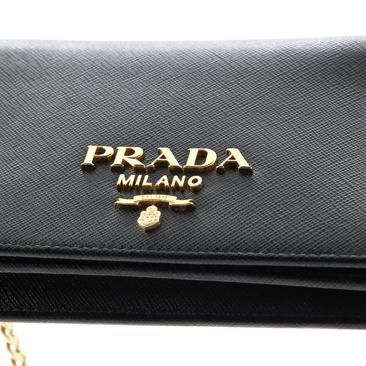 Chain Wallet Crossbody Saffiano Leather - Deep Luxury