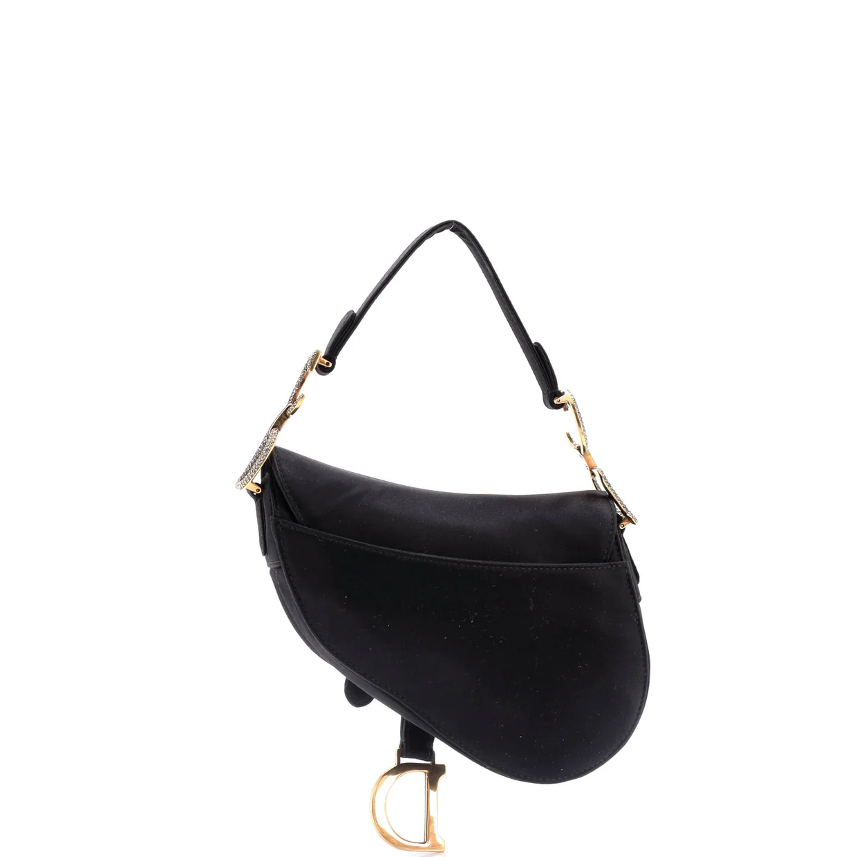 Saddle Handbag Satin with Crystals Mini - Deep Luxury