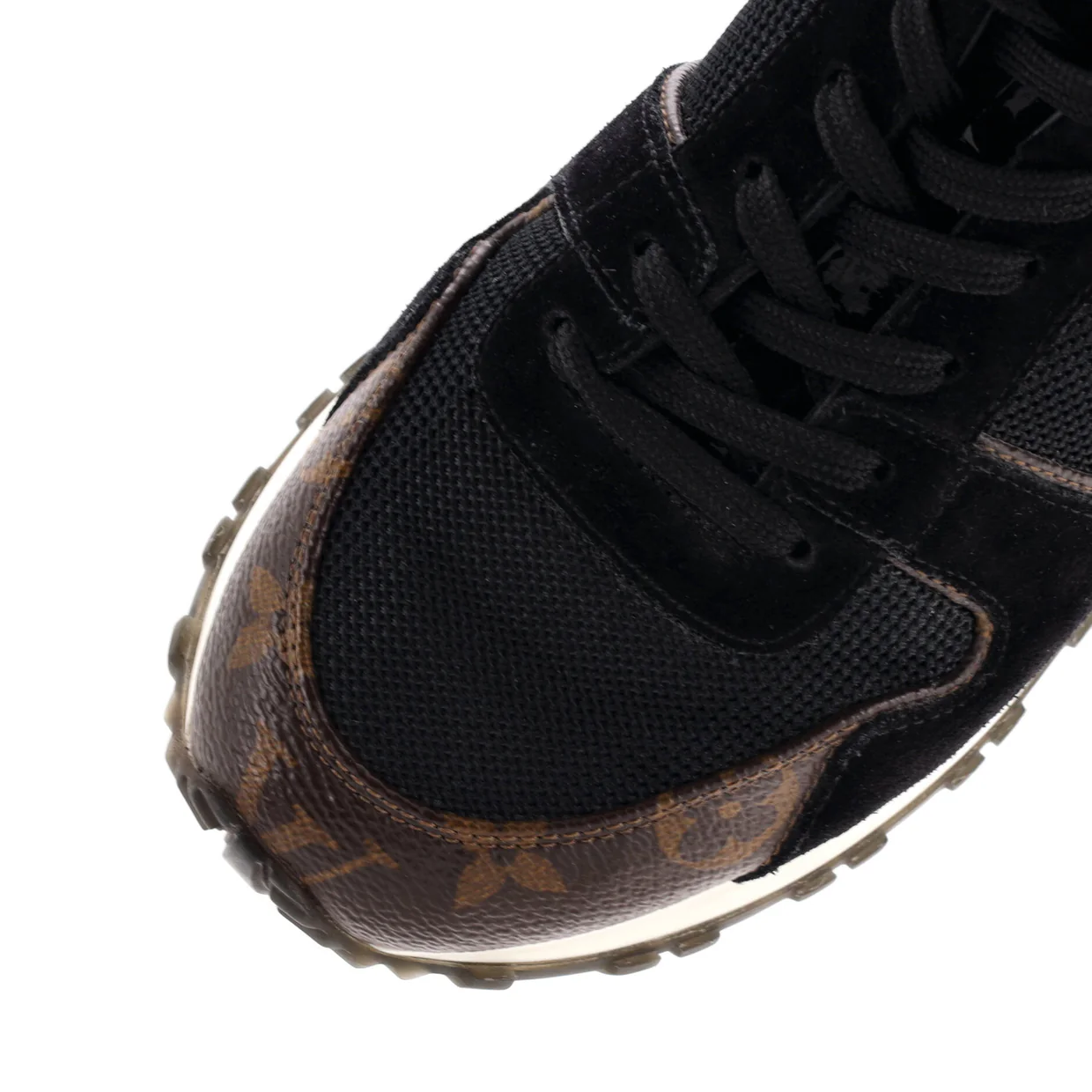 Women's Run Away Sneakers Mesh with Monogram Canvas and Suede - Deep Luxury