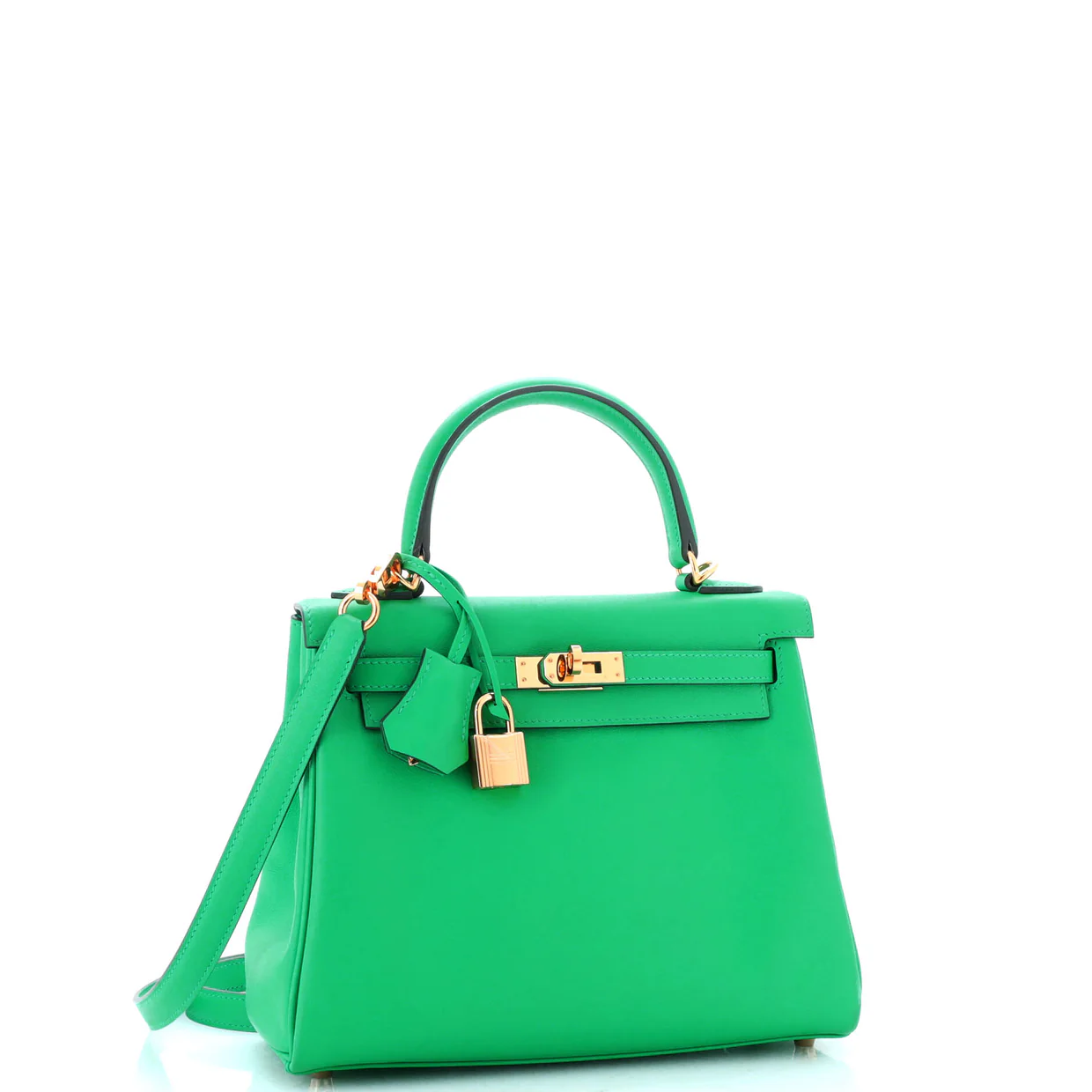 Kelly Handbag Menthe Swift with Gold Hardware 25 - Deep Luxury