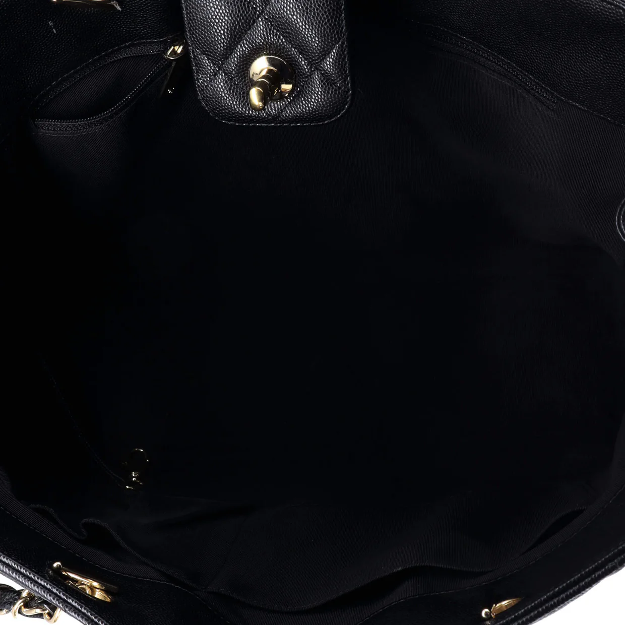 Classic CC Shopping Tote Quilted Caviar Large - Deep Luxury