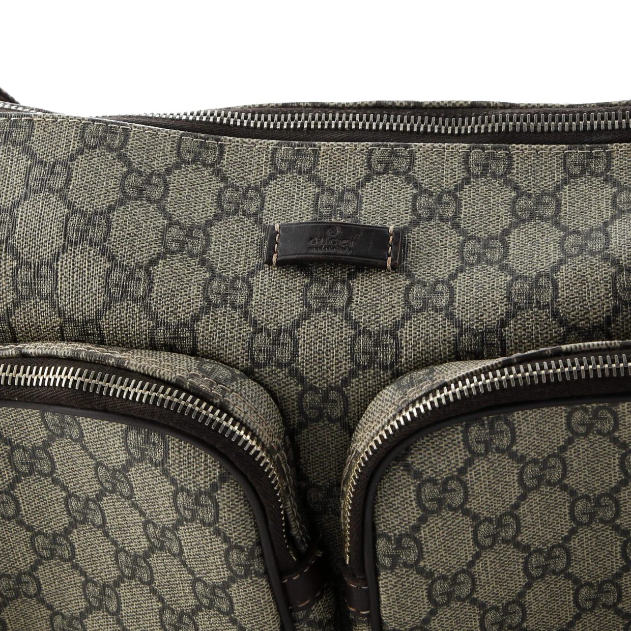 Double Pocket Messenger Bag GG Coated Canvas Large - Deep Luxury