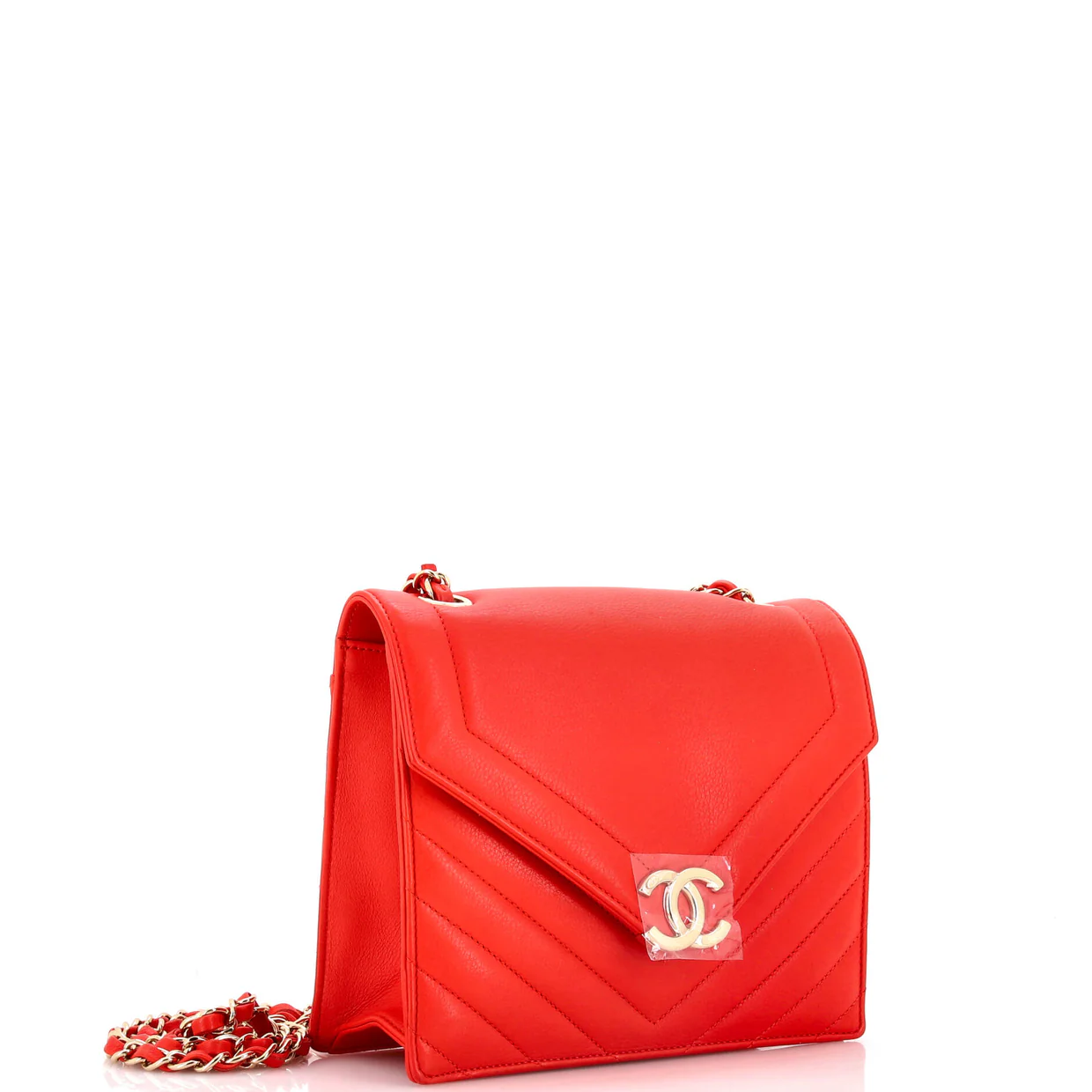 Envelope Flap Bag Chevron Calfskin Small - Deep Luxury