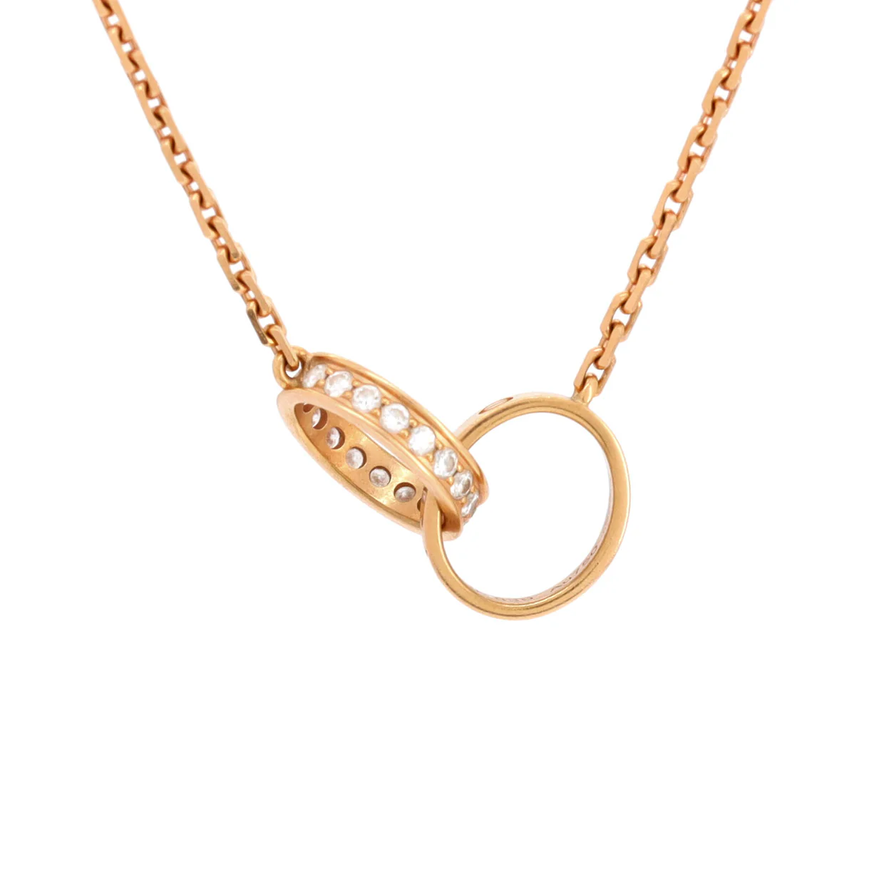 Love Interlocking Necklace 18K Rose Gold with Diamonds - Deep Luxury