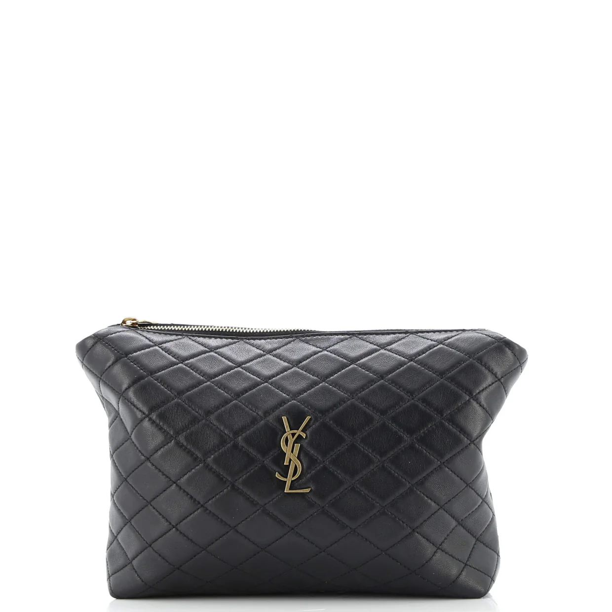 Gaby Zipped Pouch Quilted Leather - Deep Luxury