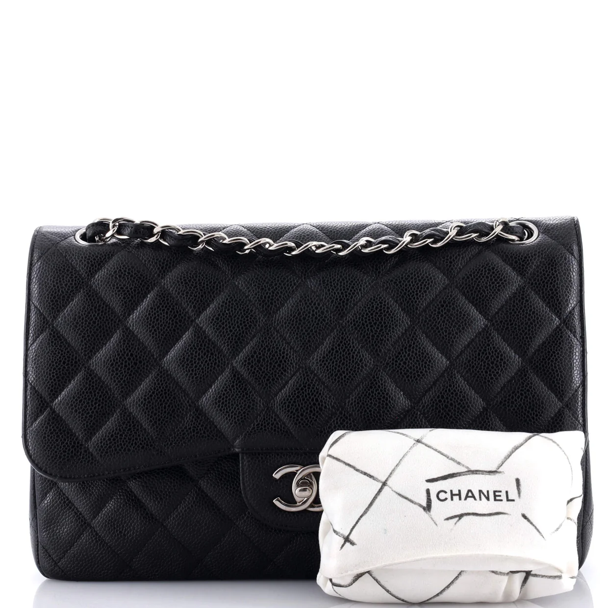 Classic Double Flap Bag Quilted Caviar Jumbo - Deep Luxury