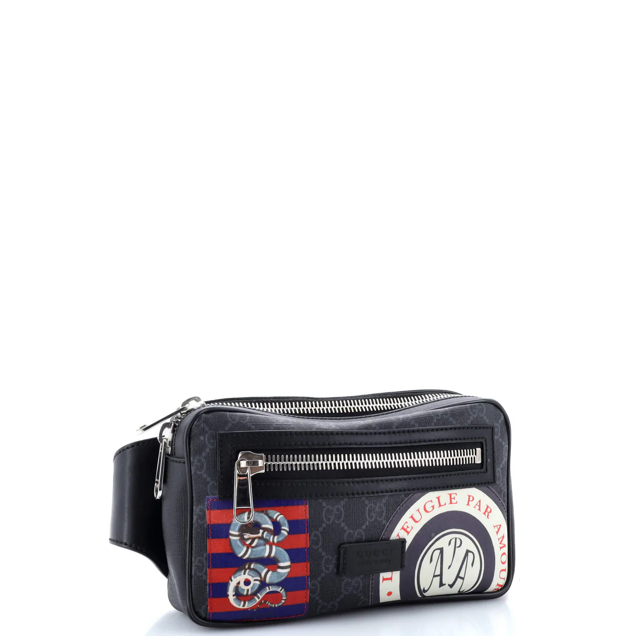 Night Courrier Waist Bag GG Coated Canvas with Applique - Deep Luxury