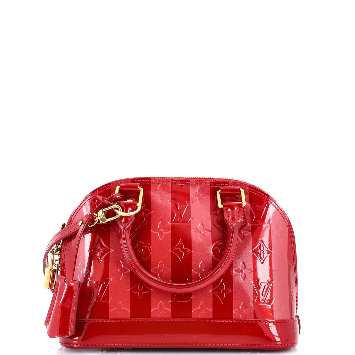 Alma Handbag Limited Edition Monogram Vernis Rayures BB - Deep Luxury