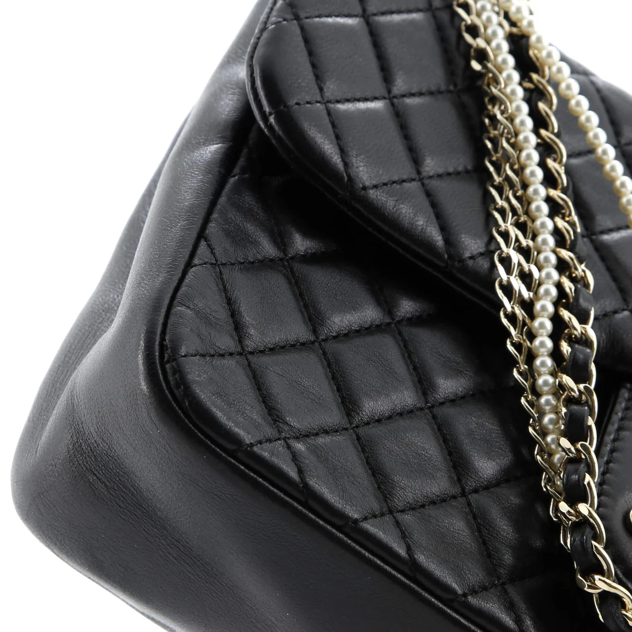 Westminster Pearl Chain Flap Bag Quilted Lambskin Medium - Deep Luxury