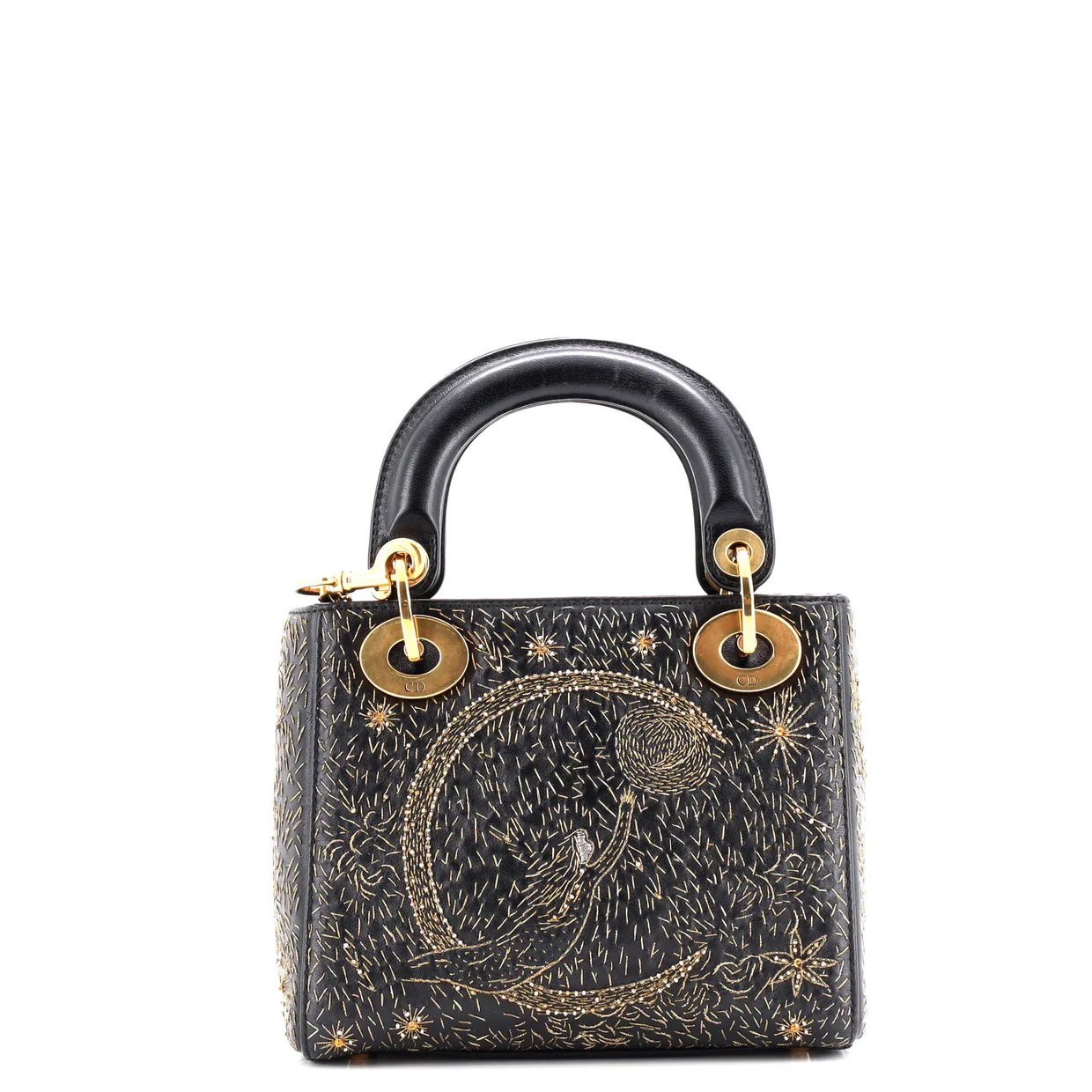 Lady Dior Chain Bag Embroidered Calfskin Mini - Deep Luxury