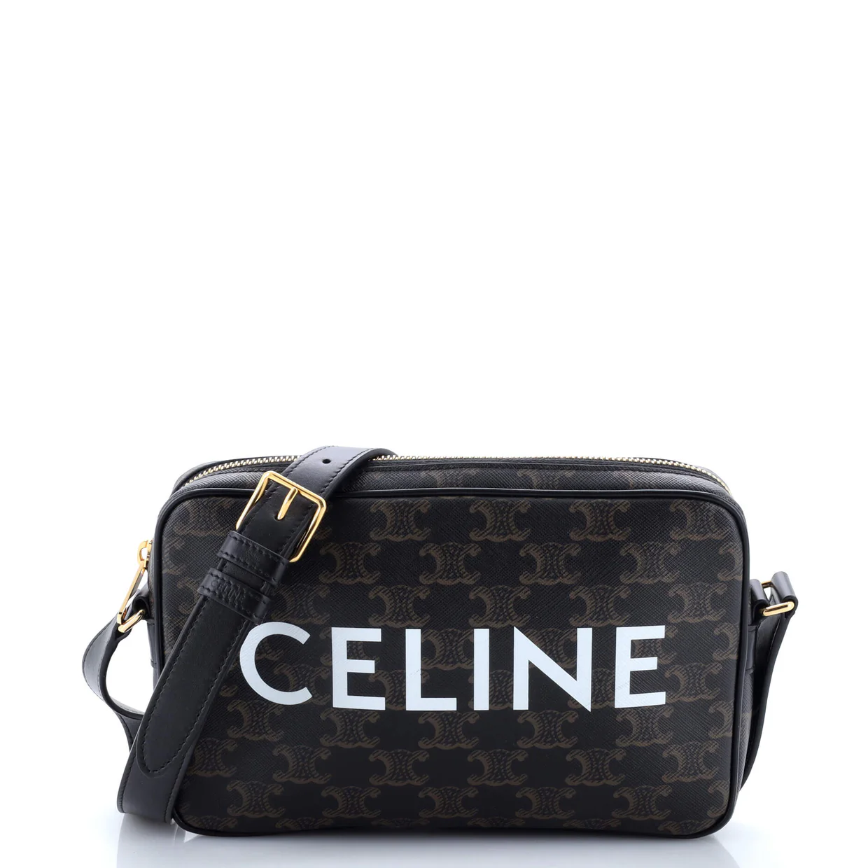 Logo Messenger Bag Triomphe Coated Canvas Medium - Deep Luxury