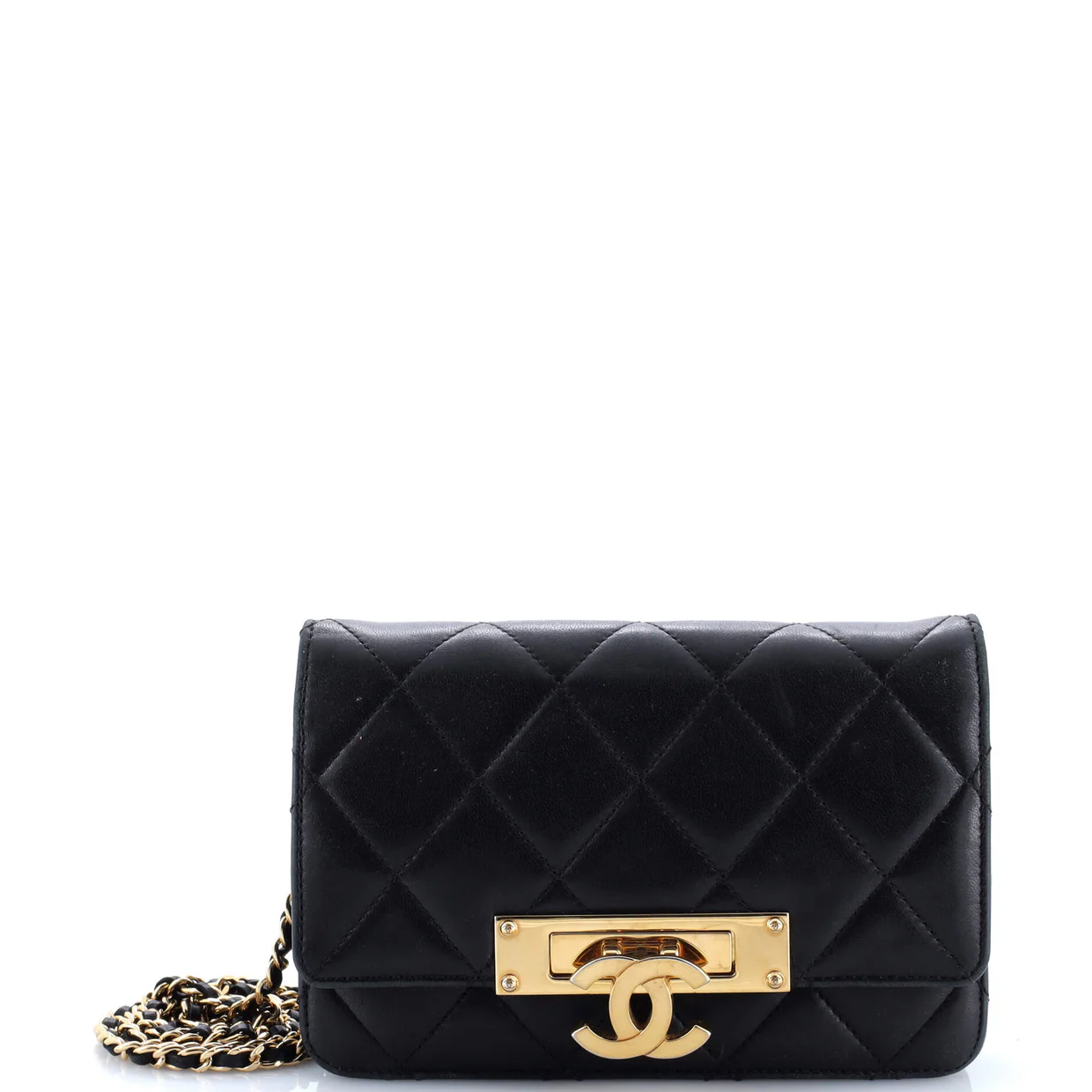 Golden Class Wallet on Chain Quilted Lambskin - Deep Luxury