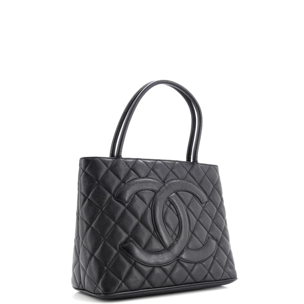 Medallion Tote Quilted Caviar - Deep Luxury