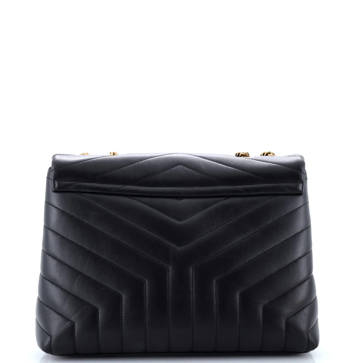 Loulou Shoulder Bag Matelasse Chevron Leather Medium - Deep Luxury