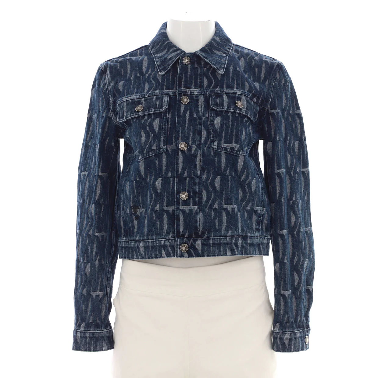 Women's Miss Dior Button Up Jacket Printed Denim - Deep Luxury