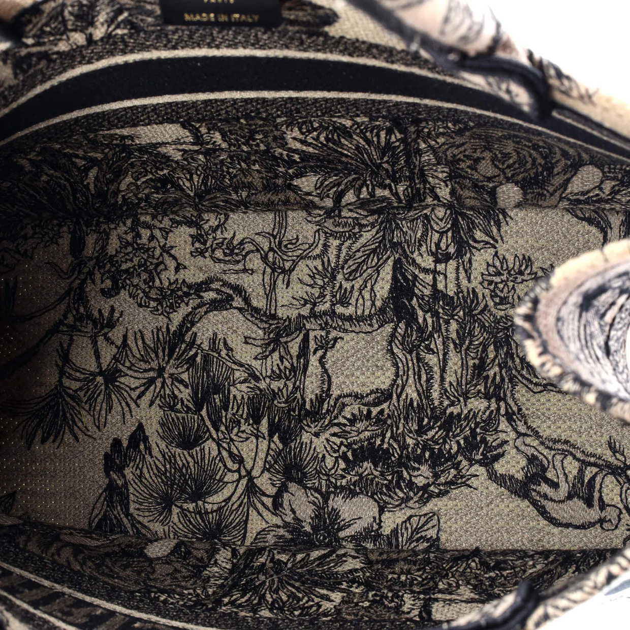 Book Tote Embroidered Canvas Medium - Deep Luxury