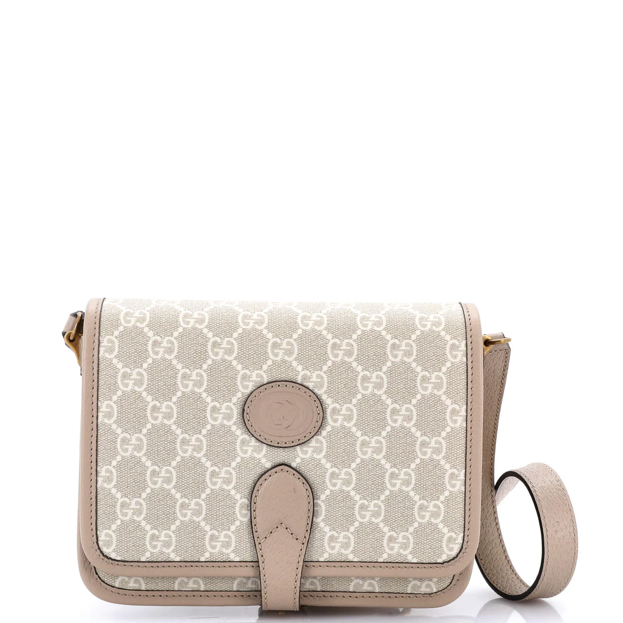 Interlocking G Patch Messenger Bag GG Coated Canvas Mini - Deep Luxury