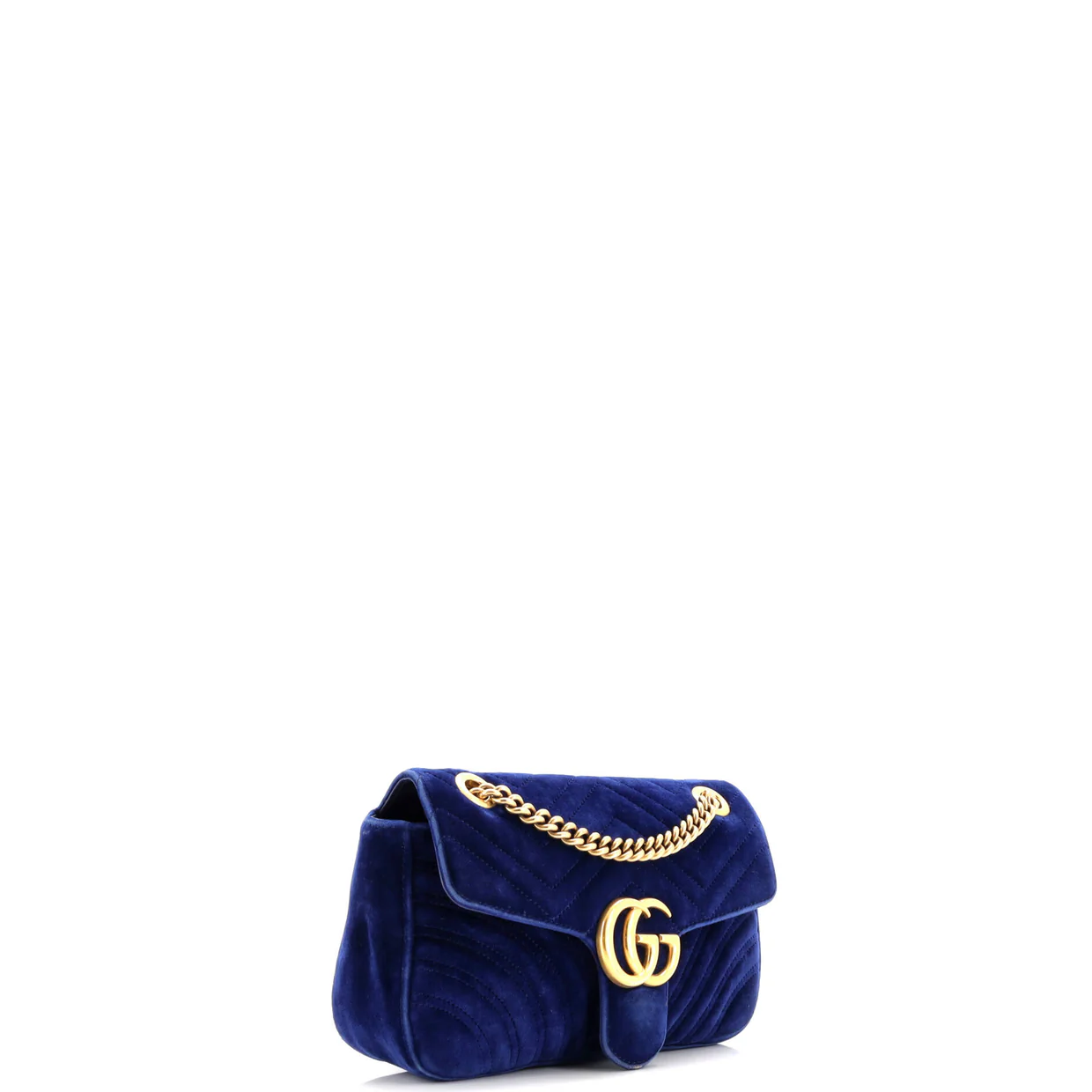 GG Marmont Flap Bag Matelasse Velvet Small - Deep Luxury