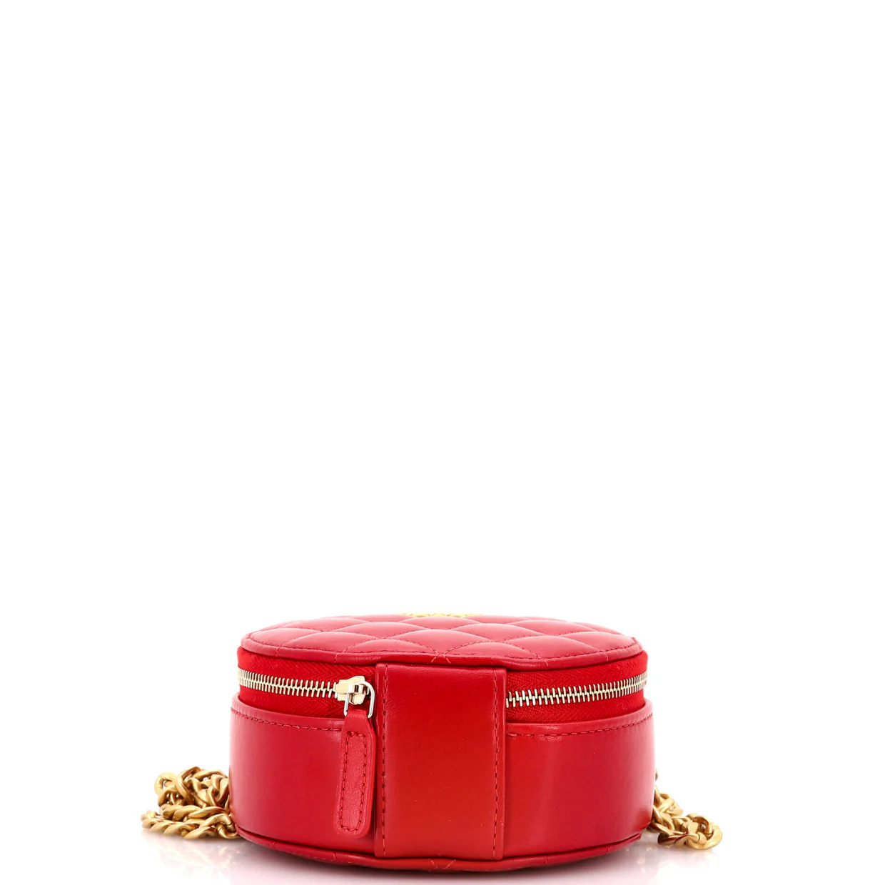 All Slide Long Round Clutch with Chain Quilted Lambskin - Deep Luxury