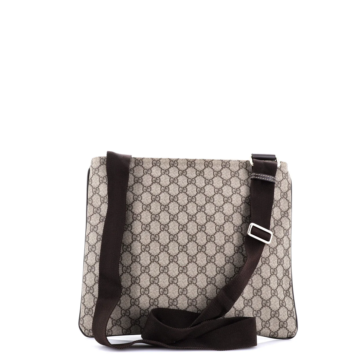 Zip Top Messenger Bag GG Coated Canvas Large - Deep Luxury