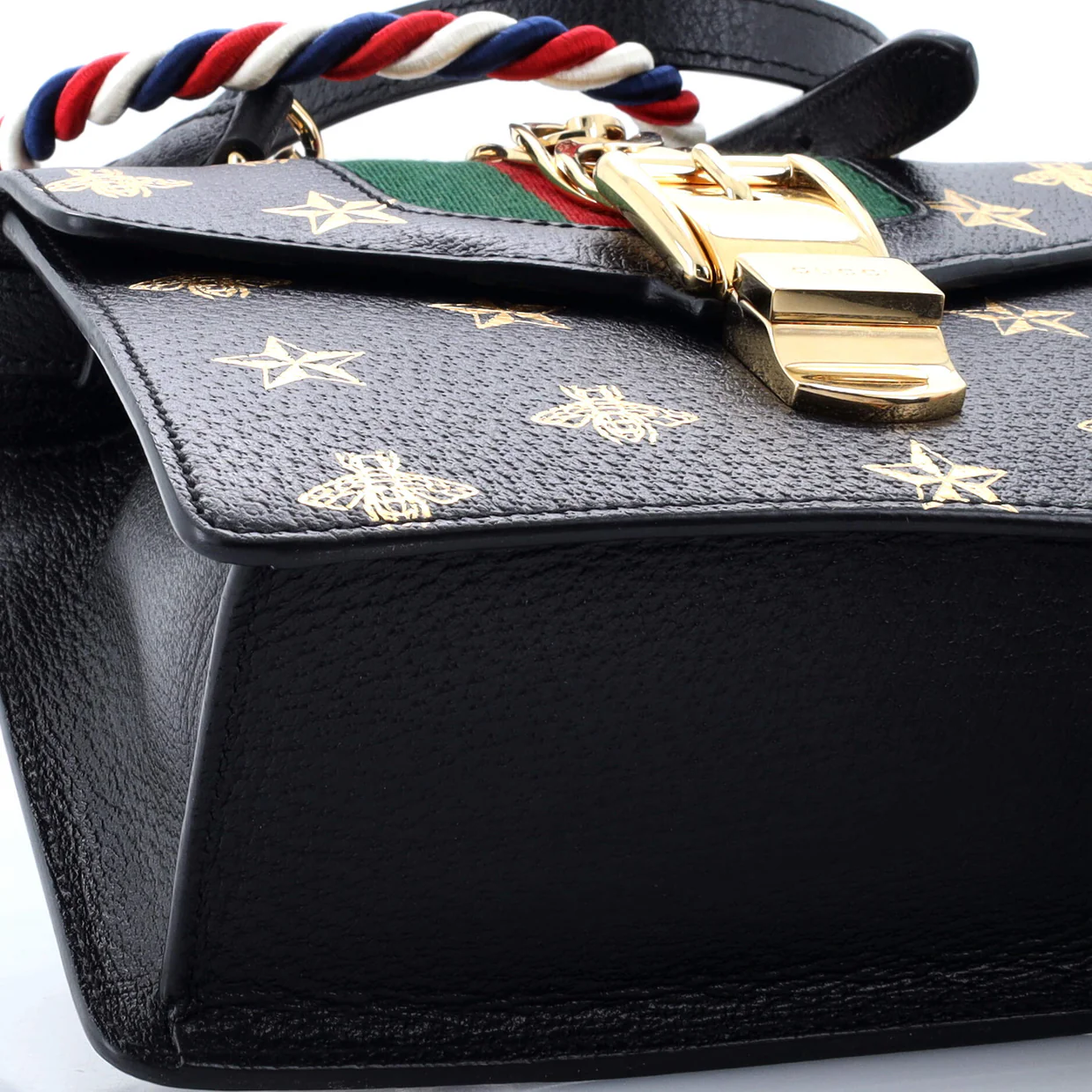 Sylvie Top Handle Bag Printed Leather Mini - Deep Luxury