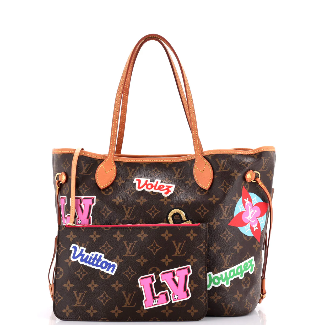 Neverfull NM Tote Limited Edition Patches Monogram Canvas MM - Deep Luxury
