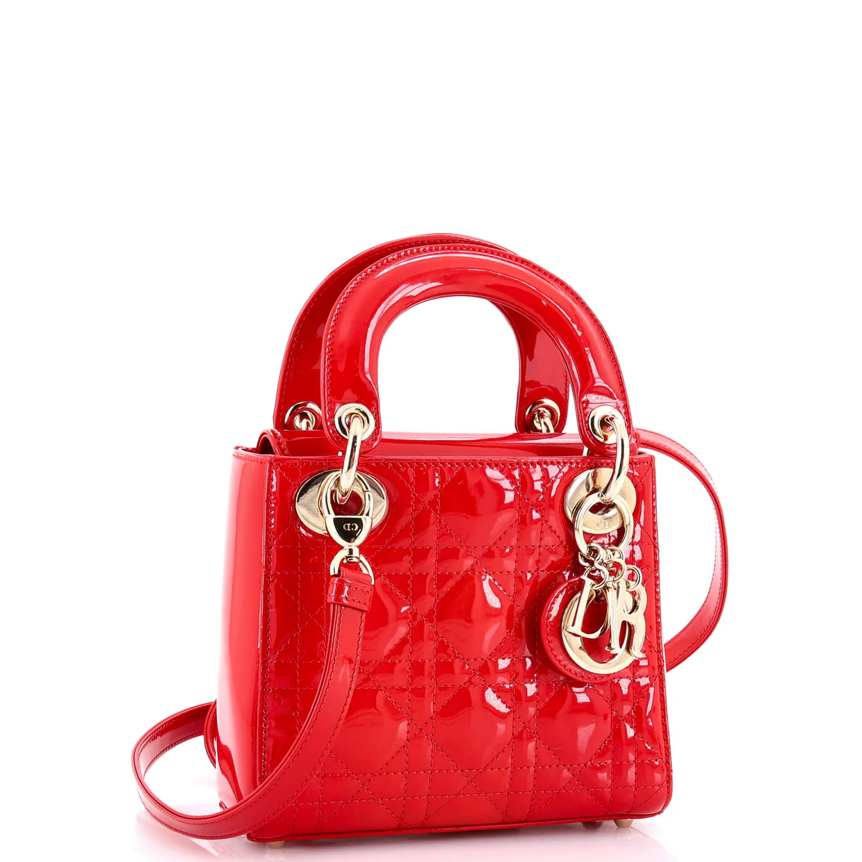 Lady Dior Bag Cannage Quilt Patent Mini - Deep Luxury