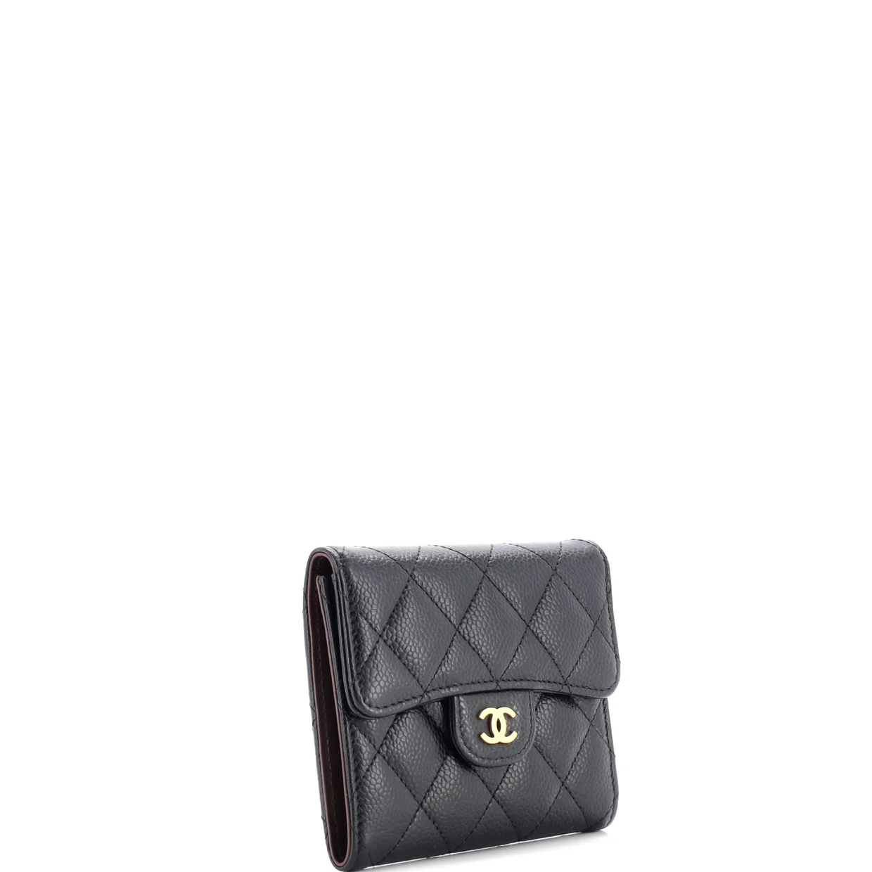 CC Compact Classic Flap Wallet Quilted Caviar - Deep Luxury