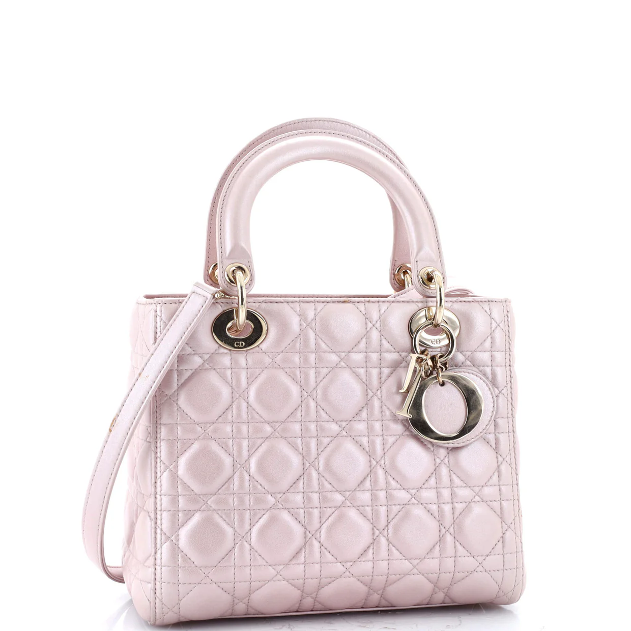 Lady Dior Bag Cannage Quilt Metallic Leather Medium - Deep Luxury