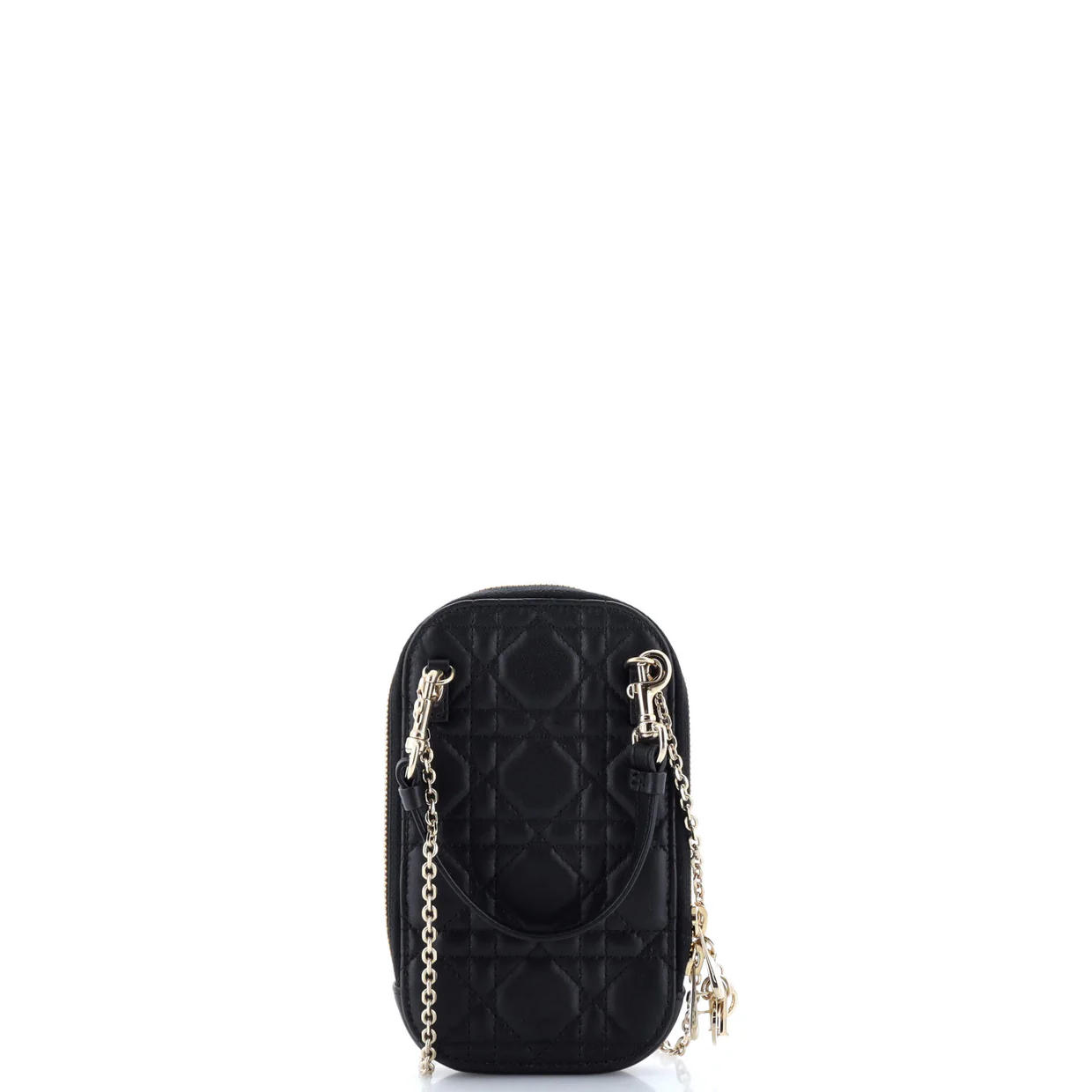 Lady Dior Phone Holder on Chain Cannage Quilt Lambskin - Deep Luxury