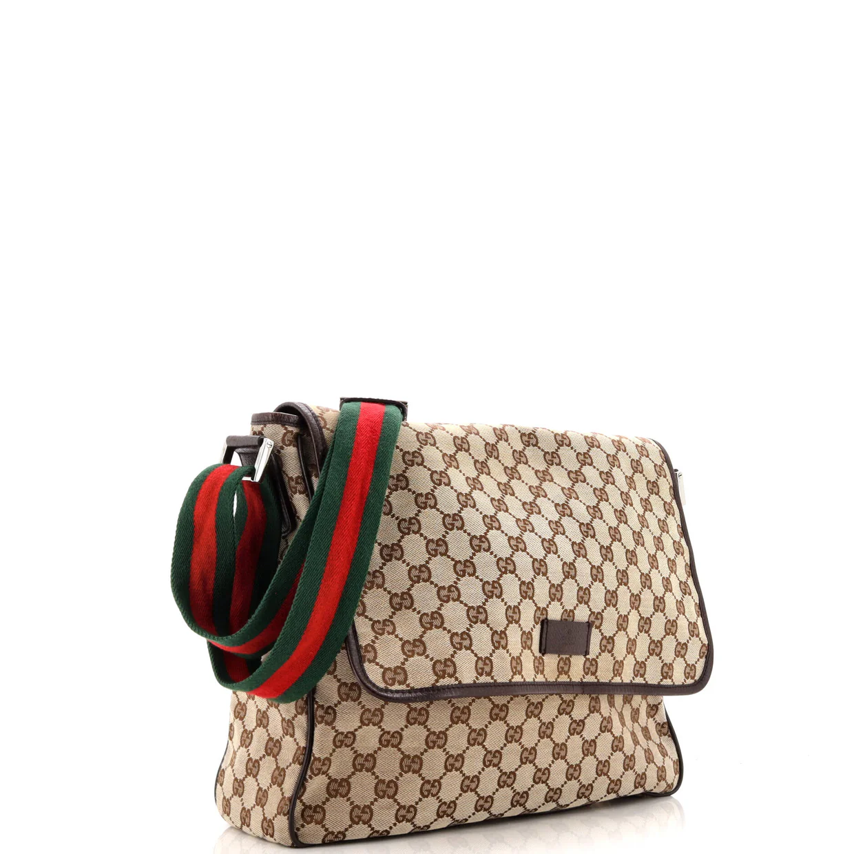 Web Strap Flap Messenger GG Canvas Medium - Deep Luxury