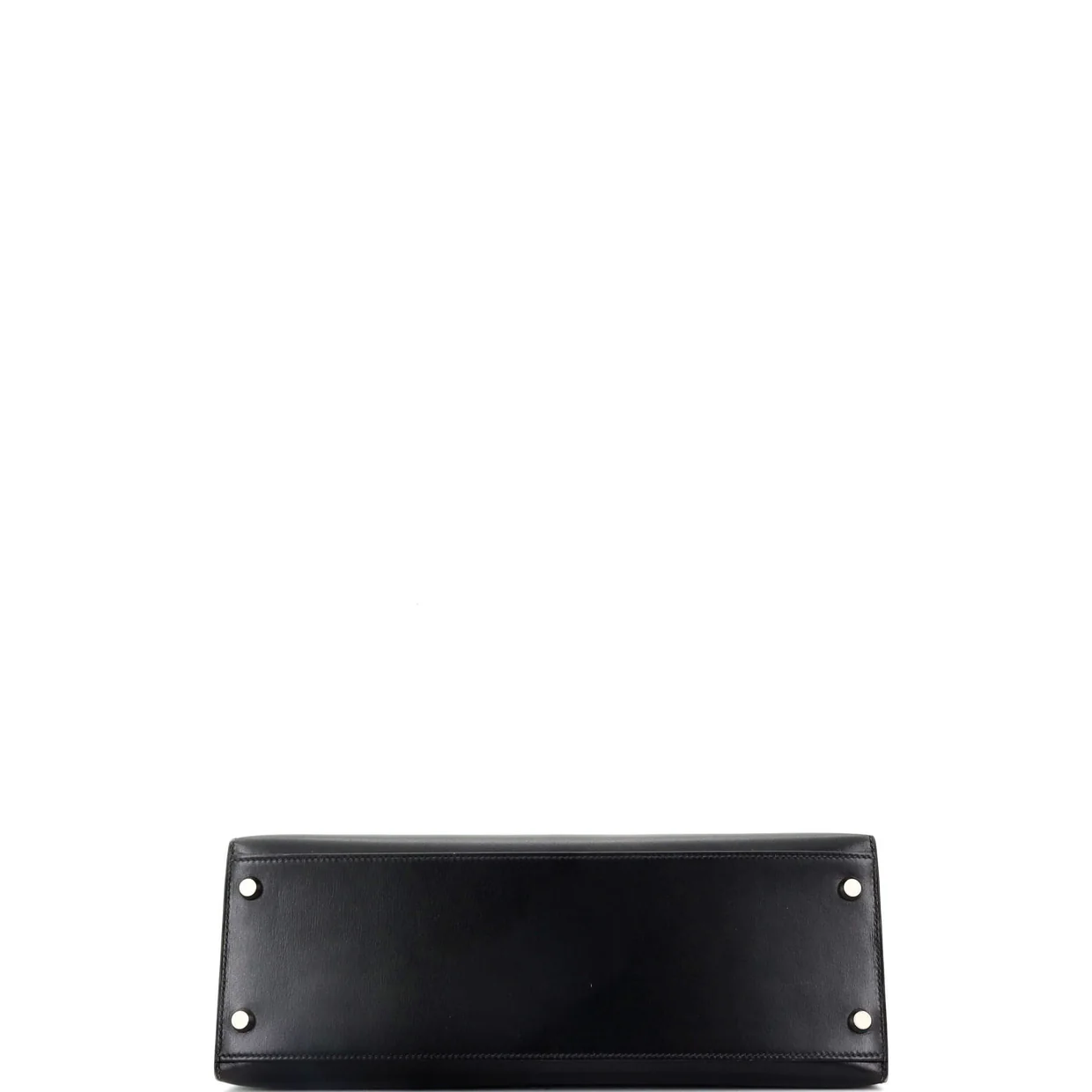 Kelly Handbag Noir Box Calf with Palladium Hardware 32 - Deep Luxury