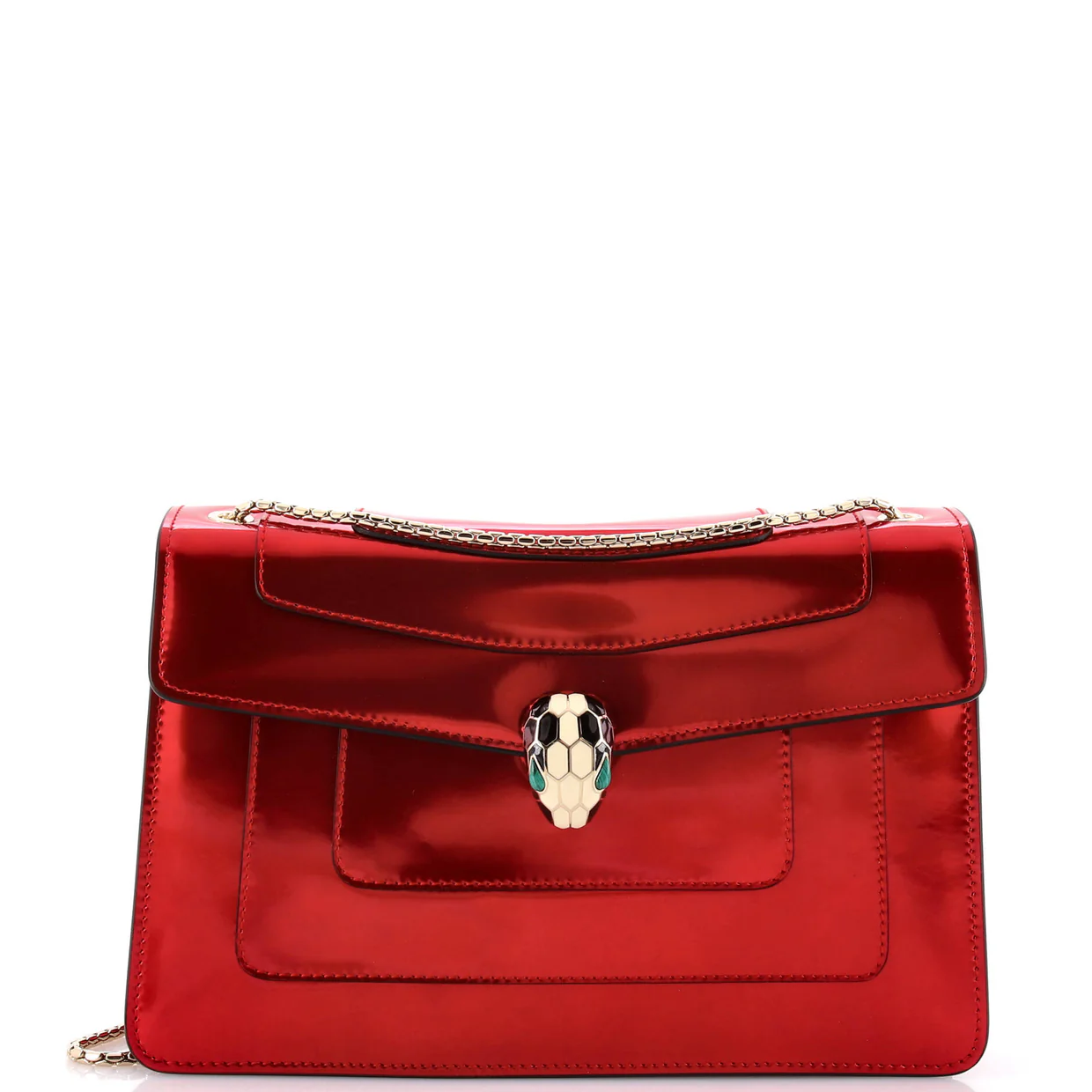 Serpenti Forever Shoulder Bag Patent Medium - Deep Luxury