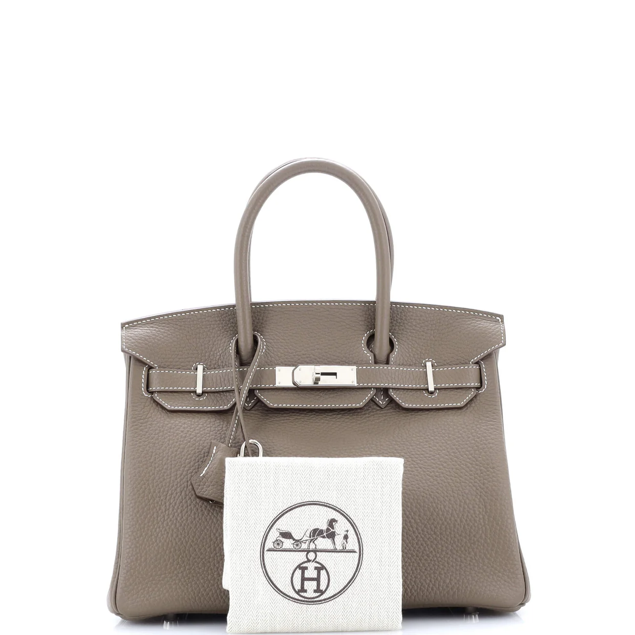 Birkin Handbag Grey Clemence with Palladium Hardware 30 - Deep Luxury