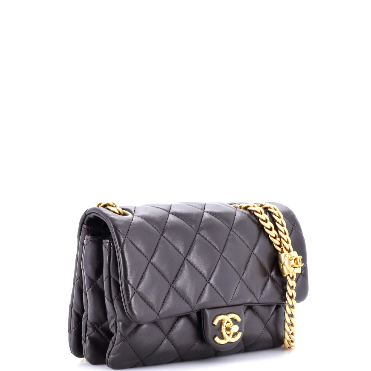 All Slide Long Flap Bag Quilted Lambskin Small - Deep Luxury