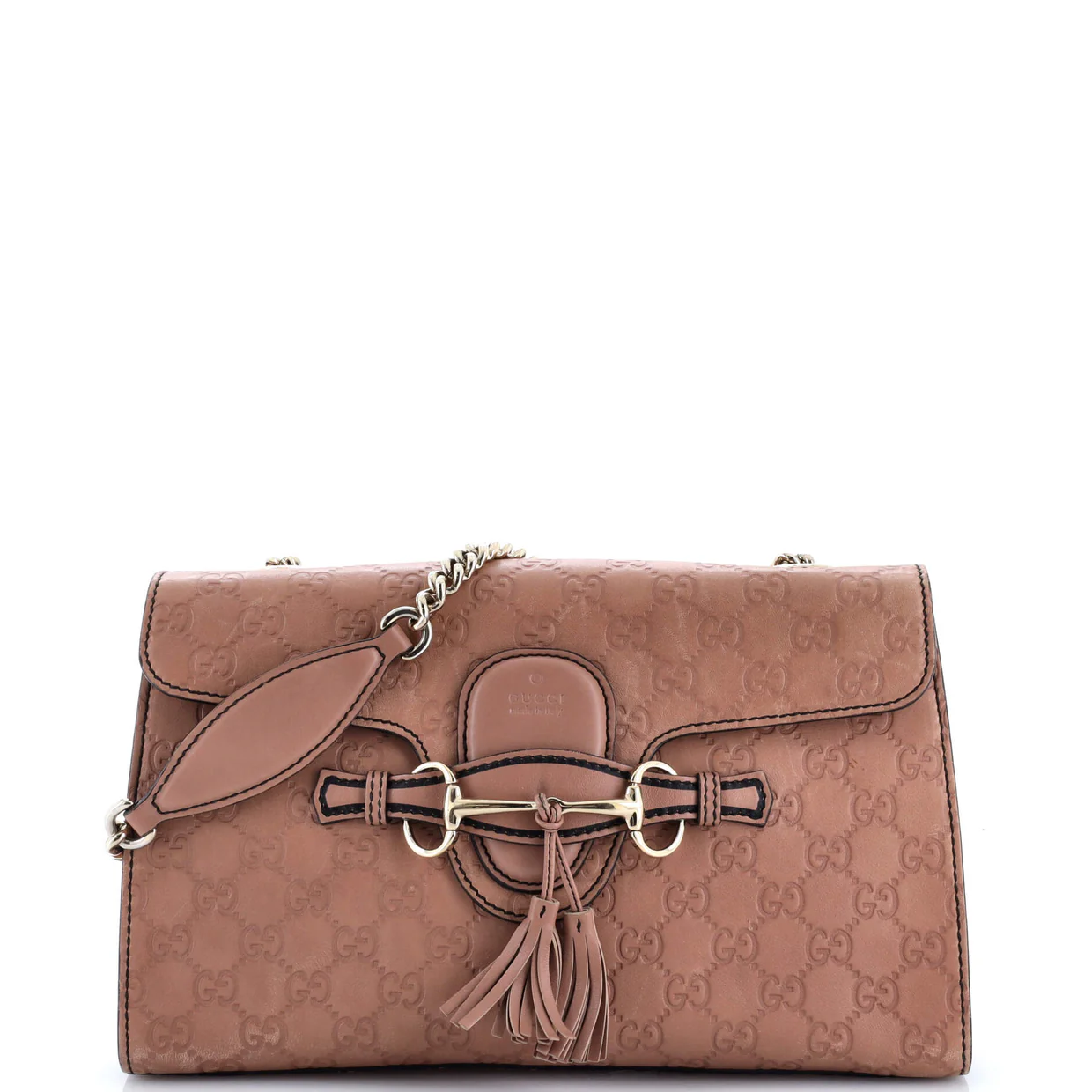 Emily Chain Flap Bag Guccissima Leather Medium - Deep Luxury