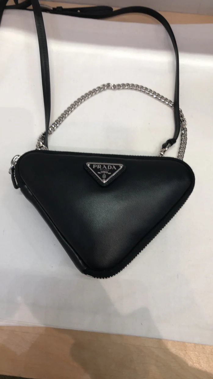 Triangle Crossbody Pouch Nappa Leather Mini - Deep Luxury