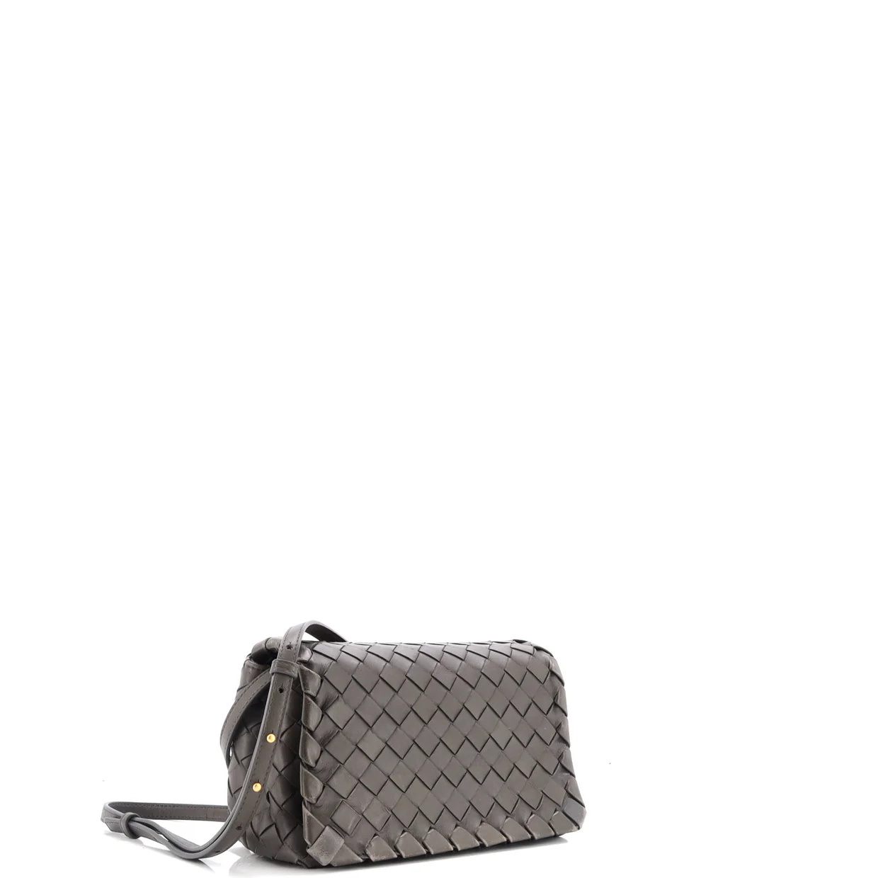Full Flap Crossbody Bag Intrecciato Leather Small - Deep Luxury