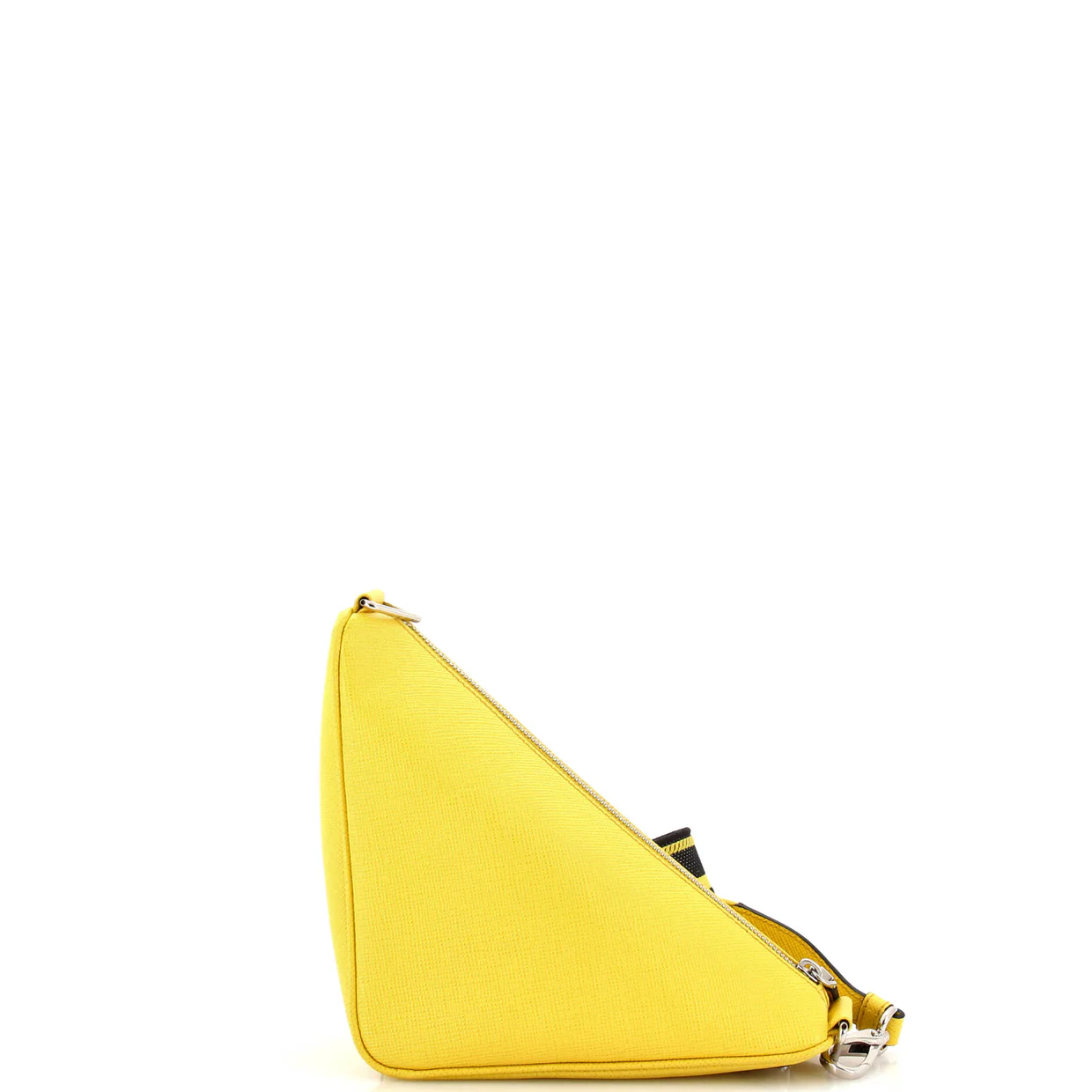 Triangle Logo Zip Crossbody Bag Saffiano Leather Small - Deep Luxury